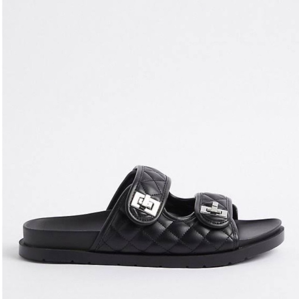 Torrid Black Quilted Buckle Sandals